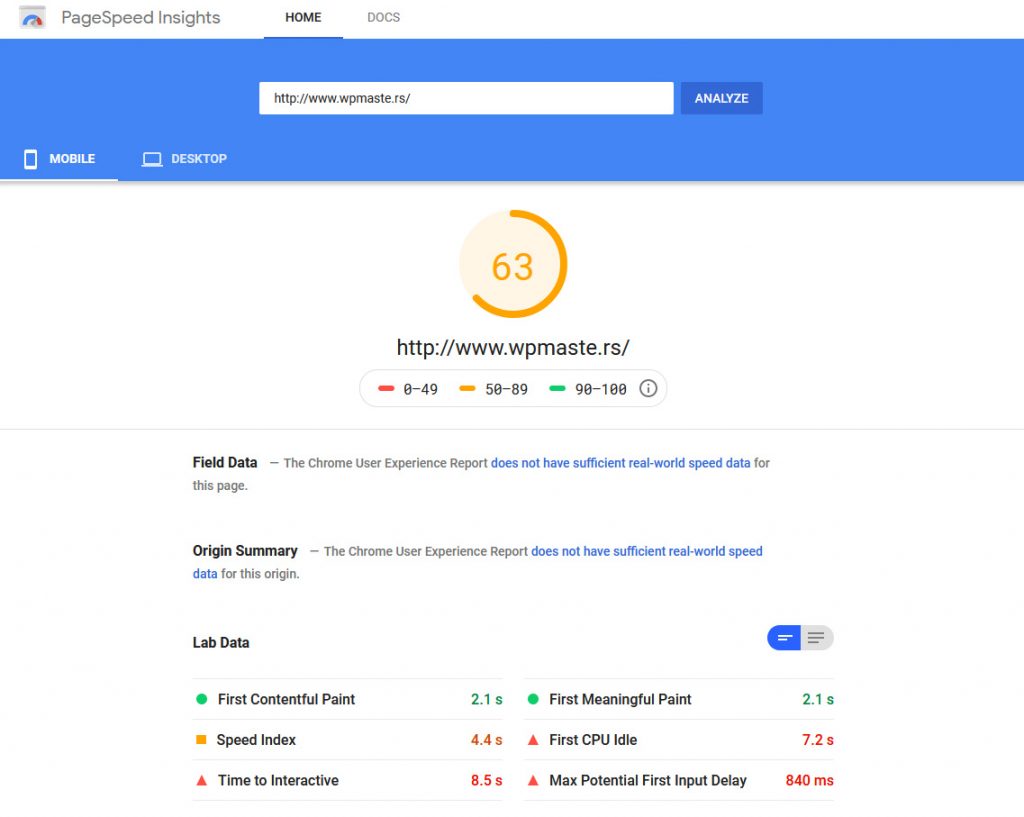 Google PageSpeed Insights is another great tool which can help identify website or server-side issues