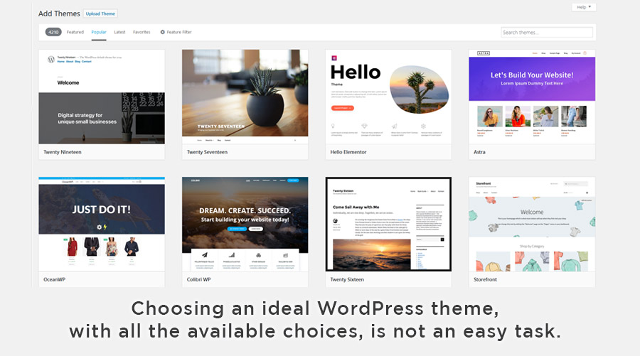 WordPress theme choices are almost limitless.