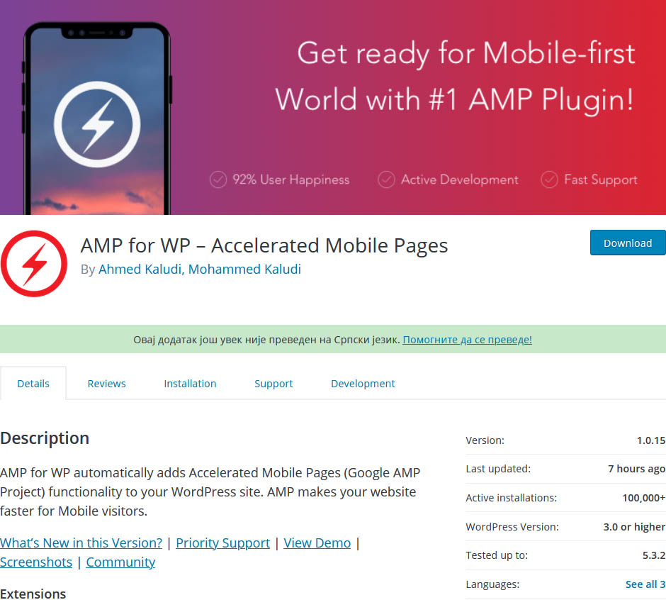One of the best AMP plugins for WordPress Accelerated Mobile Pages