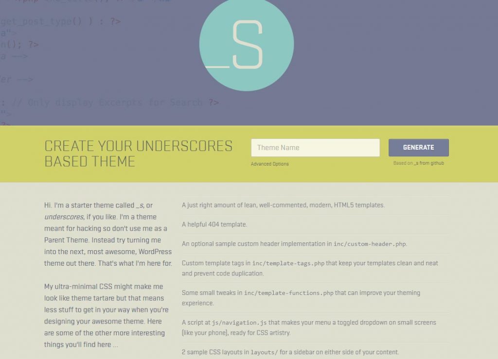 underscore starter wordpress theme